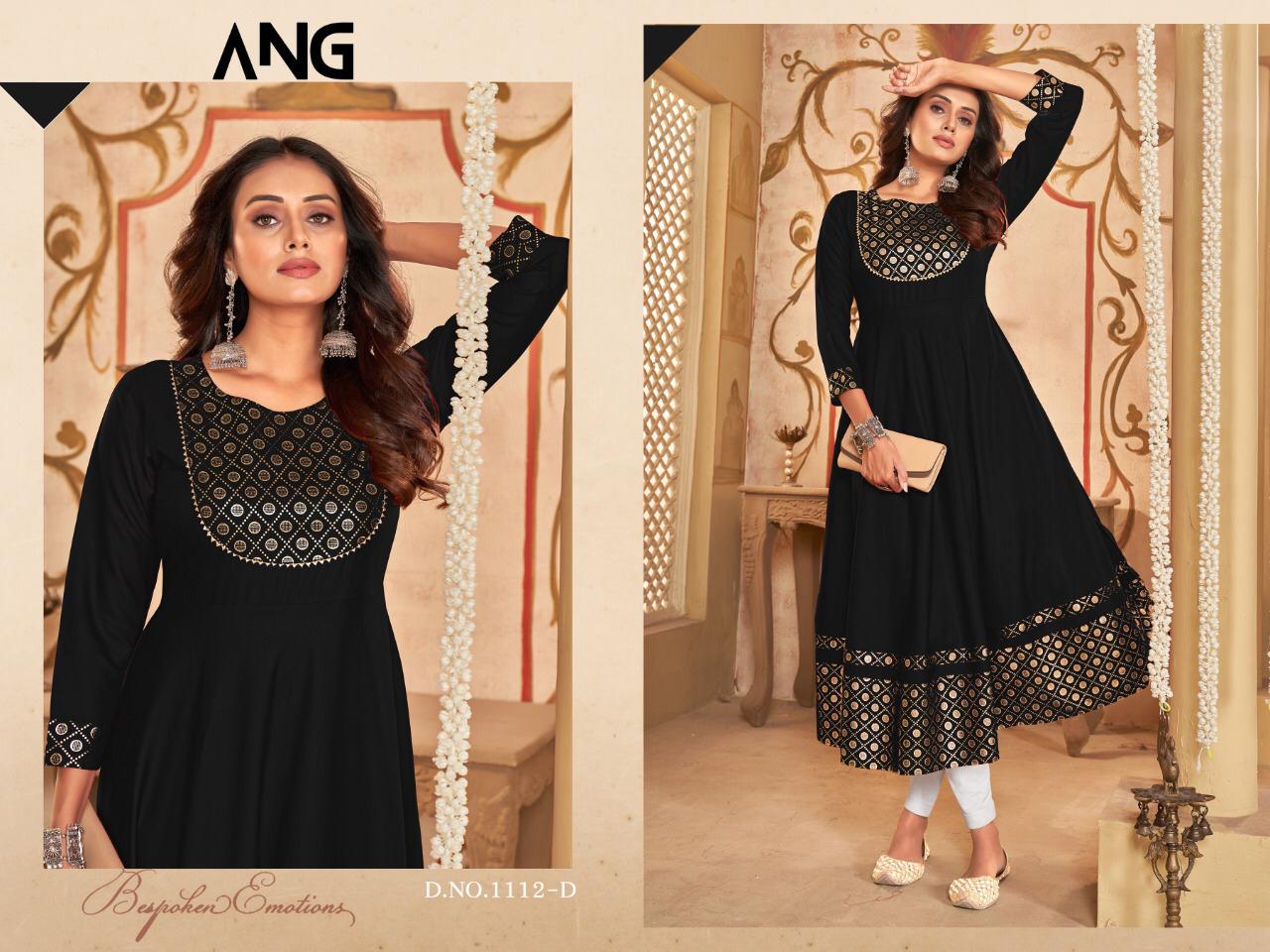 12Angel 1112 Wholesale Printed Anarkali Kurtis Catalog